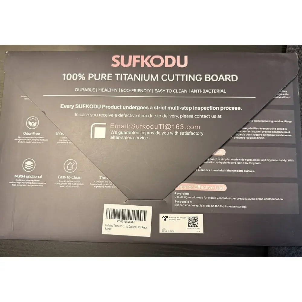 Titanium Cutting Board Set of 3 100% Pure Titanium Dishwasher Safe new Sealed